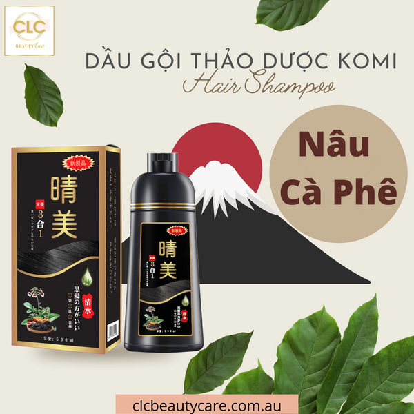 Dầu gội Komi phủ bạc Nhật Bản 500ml - Màu nâu Cà Phê