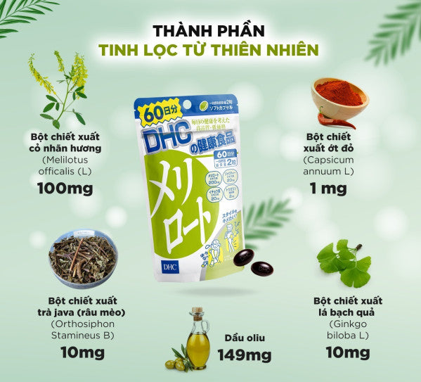 Viên uống DHC Melilot hỗ trợ giảm mỡ đùi 40 viên – 20 ngày