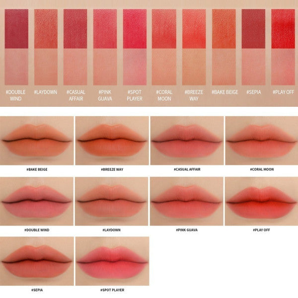 Son kem tint siêu mịn 3CE Blur Water Tint 4.6g - Casual Affair màu cánh hoa hồng khô