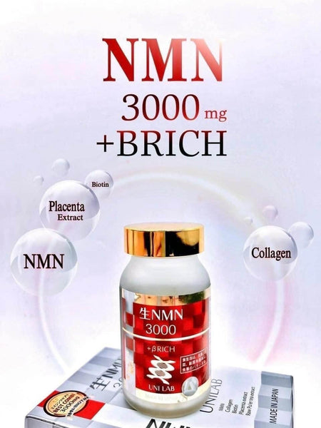 Viên uống NMN 3000 Brich Unilab hỗ trợ trẻ hóa da 60 viên