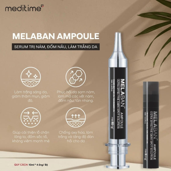 Set tinh chất xử lý nám, đốm nâu và làm trắng da Melaban – 10gx4 tuýp