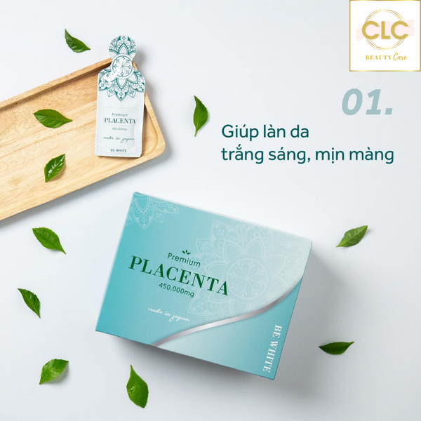 Nhau Thai Ngựa Đua Tổ Yến Nhật Bản Be White Premium Placenta 450.000mg hộp 30 gói