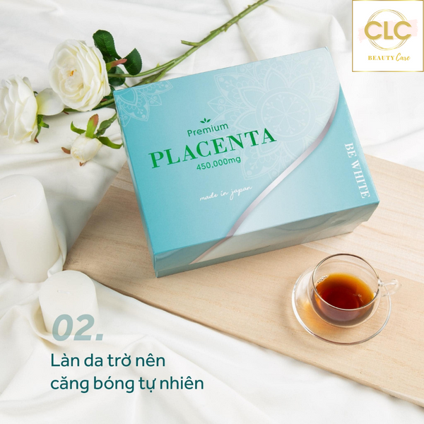 Nhau Thai Ngựa Đua Tổ Yến Nhật Bản Be White Premium Placenta 450.000mg hộp 30 gói