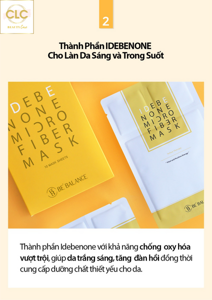 Mặt Nạ Dưỡng Da 3 Trong 1 Be'Balance Idebenone Micro Fiber Mask 10 sheets