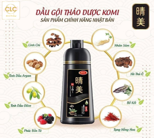 Dầu gội Komi phủ bạc Nhật Bản 500ml - Màu Đen