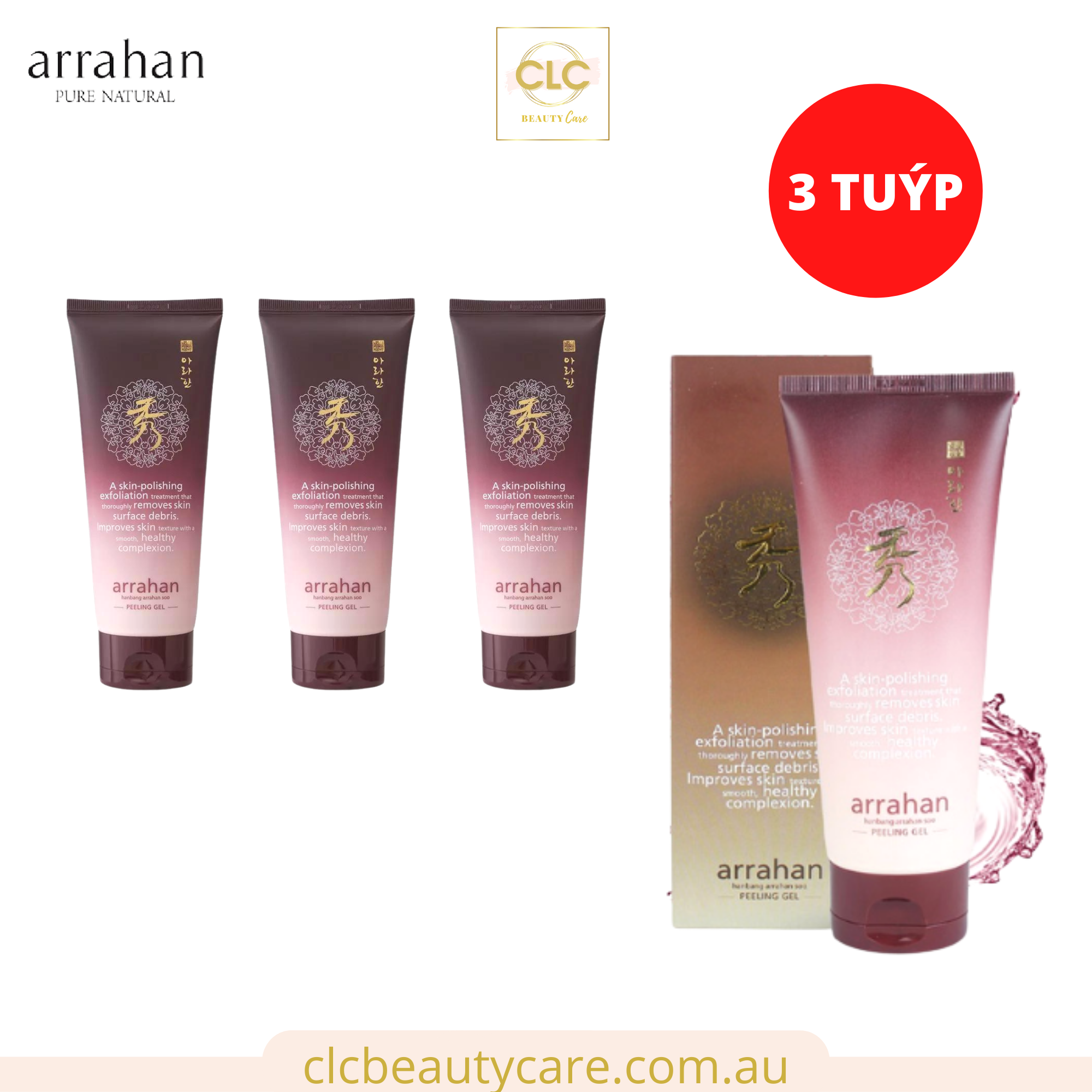 Gel tẩy tế bào chết Arrahan thảo mộc Hanbang Arrahan Soo Peeling Gel 180ml - 3 tuýp