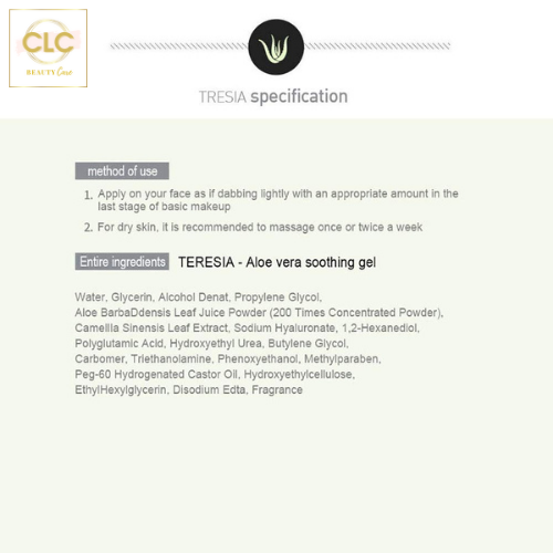Gel dưỡng ẩm Teresia Soothing Gel 100% Aloe Vera - 2 hộp