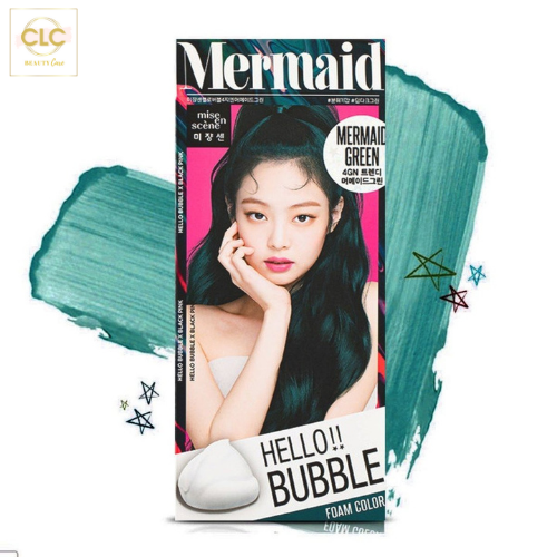 Thuốc Nhuộm Tóc Dạng Bọt Hello Bubble 4GN Mermaid Green - Xanh Lá Cây Đậm