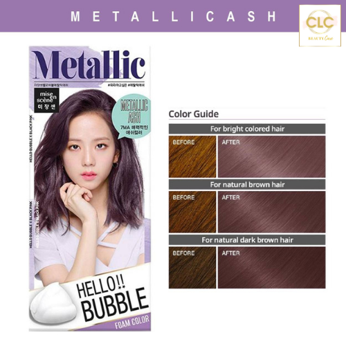Thuốc Nhuộm Tóc Dạng Bọt Hello Bubble 7MA Metallic Ash - Tím Khói