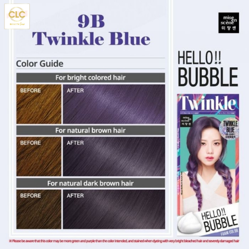 Thuốc Nhuộm Tóc Dạng Bọt Hello Bubble 9B - Twinkle Blue