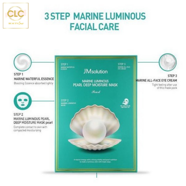 Mặt Nạ Dưỡng Ẩm Sáng Da 3 Bước JM Solution Marine Luminous Pearl Deep Moisture Mask Pearl 30ml - 1 Hộp 10 Masks