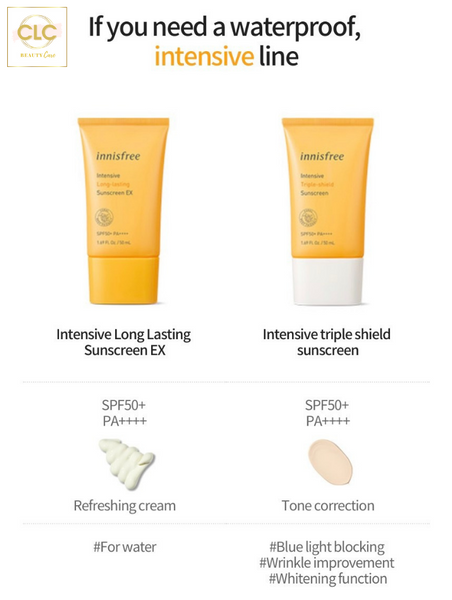 Kem chống nắng lâu trôi làm sáng da Innisfree Intensive Triple Care Sunscreen SPF50+ PA++++ 50ml