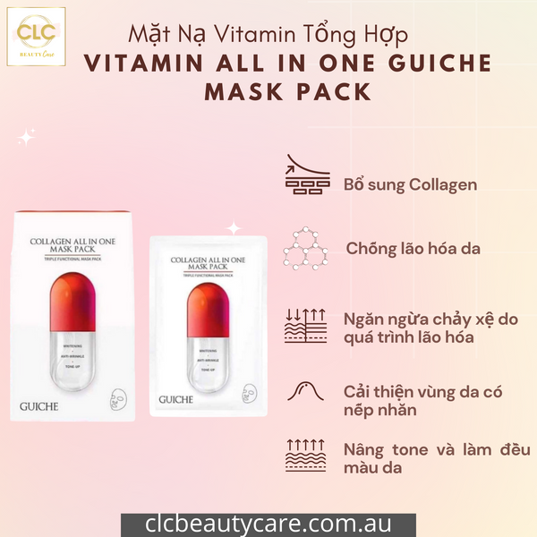 Mặt Nạ Vitamin Tổng Hợp Triple Functional Guiche Mask Pack Hàn Quốc - 1 Hộp 7 Masks