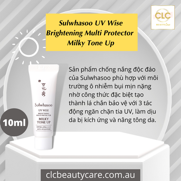 Kem chống nắng Sulwhasoo UV Wise Brightening Multi Protector Milky Tone Up SPF 50+ PA++++ 10ml - Combo 10 ống