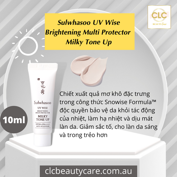 Kem chống nắng Sulwhasoo UV Wise Brightening Multi Protector Milky Tone Up SPF 50+ PA++++ 10ml - Combo 10 ống