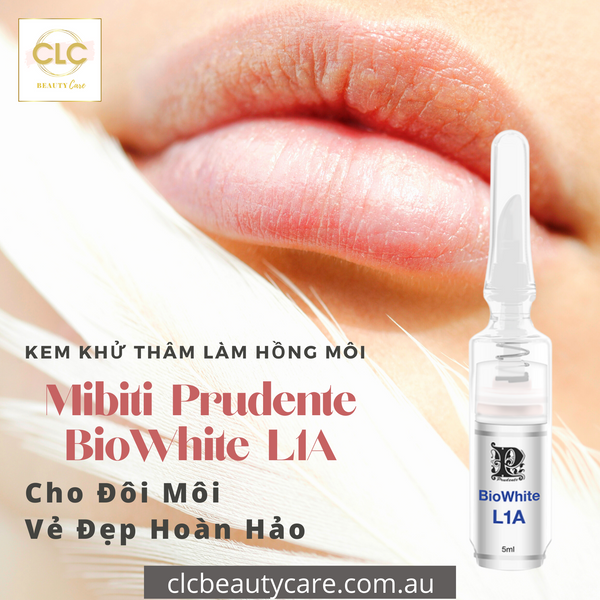 Kem khử thâm làm hồng môi BioWhite L1A Từ Nuwhite Mibiti Prudente Professional Mỹ 5ml