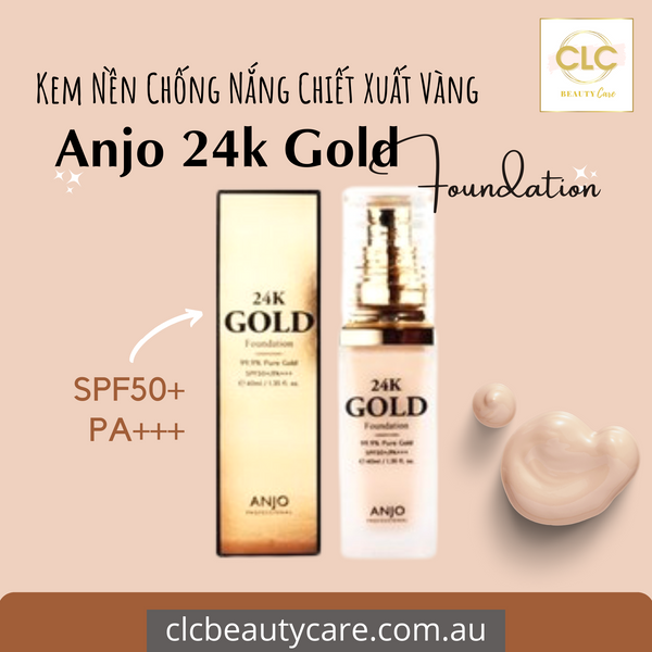 Kem nền chống nắng chiết xuất vàng Anjo 24k Foundation SPF50+ PA+++