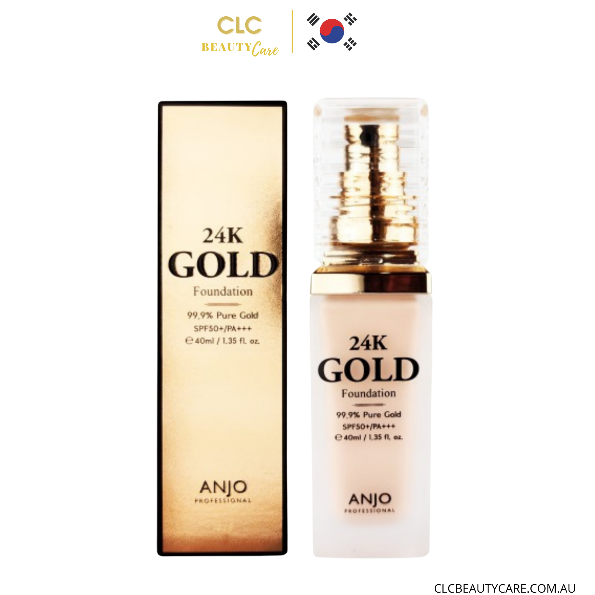 Kem nền chống nắng chiết xuất vàng Anjo 24k Foundation SPF50+ PA+++