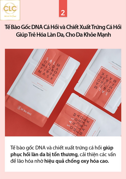 Mặt nạ cá hồi 3 trong 1 Be’Balance Salmon Da Micro Fiber Mask - 1 hộp 10 masks
