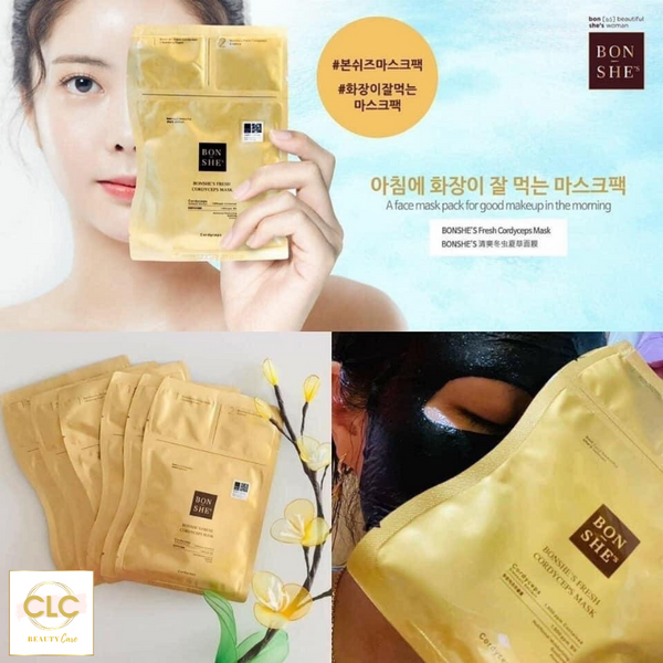 Mặt Nạ Đông Trùng Hạ Thảo Bonshe's Fresh Cordyceps Mask 28ml - 3 Hộp 18 Masks