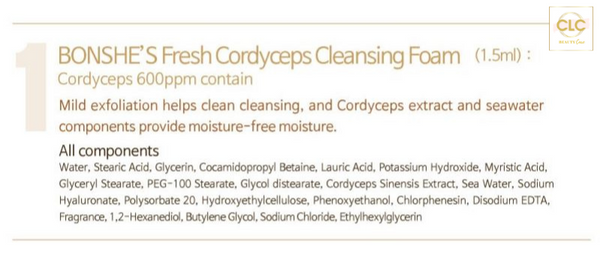 Mặt Nạ Đông Trùng Hạ Thảo Bonshe's Fresh Cordyceps Mask 28ml - 3 Hộp 18 Masks
