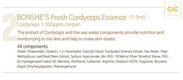 Mặt Nạ Đông Trùng Hạ Thảo Bonshe's Fresh Cordyceps Mask 28ml - 3 Hộp 18 Masks