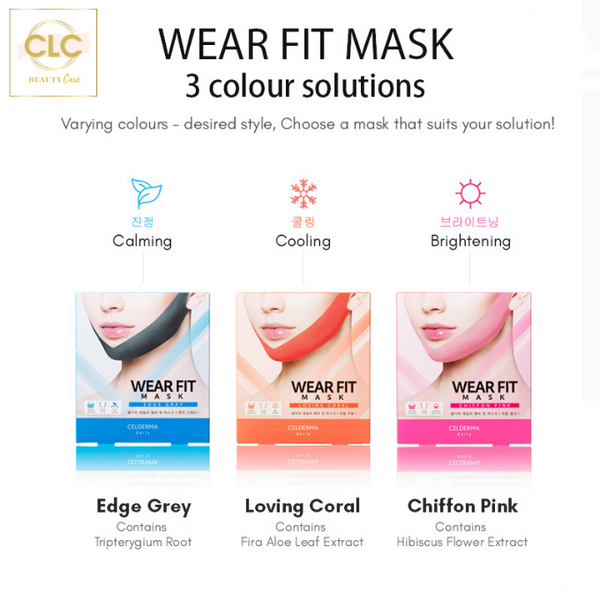 Mặt Nạ Nâng Cơ V-line Celderma Daily Wear Fit Mask - Màu xanh