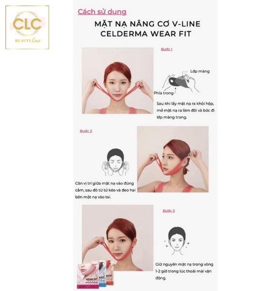 Mặt Nạ Nâng Cơ V-line Celderma Daily Wear Fit Mask - Màu xanh