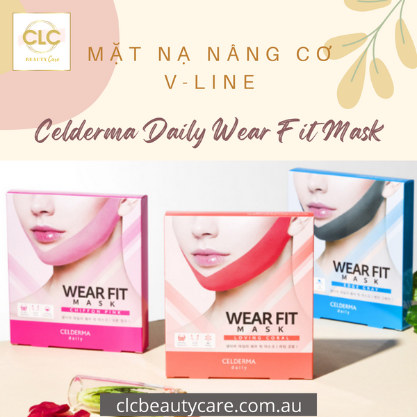 Mặt Nạ Nâng Cơ V-line Celderma Daily Wear Fit Mask - Màu xanh