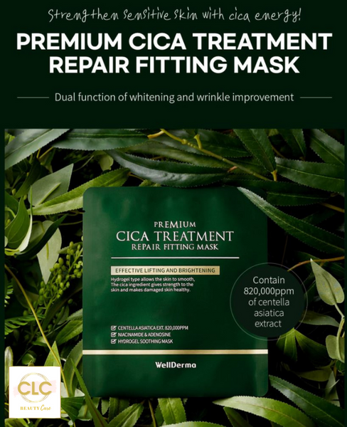 Mặt Nạ Thạch Rau Má Wellderma Cica Treatment Repair Fitting Mask 25ml - 1 Hộp 4 Masks