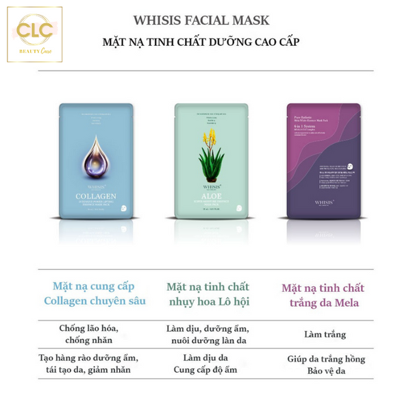 Mặt nạ Hàn Quốc Ngừa Lão Hóa WHISIS Collagen Power Lifting Essence Mask Pack - 2 Hộp 20 Masks