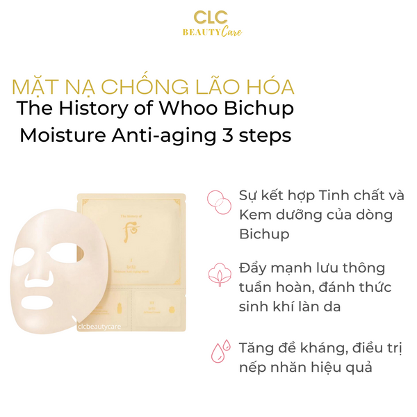 Mặt nạ chống lão hóa The History of Whoo Bichup Moisture Anti-aging 3 steps - 10 Masks