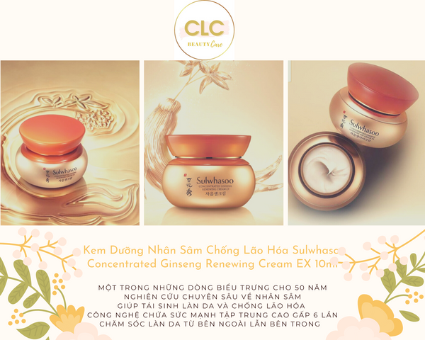 Kem dưỡng nhân sâm chống lão hóa Sulwhasoo Concentrated Ginseng Renewing Cream EX 10ml