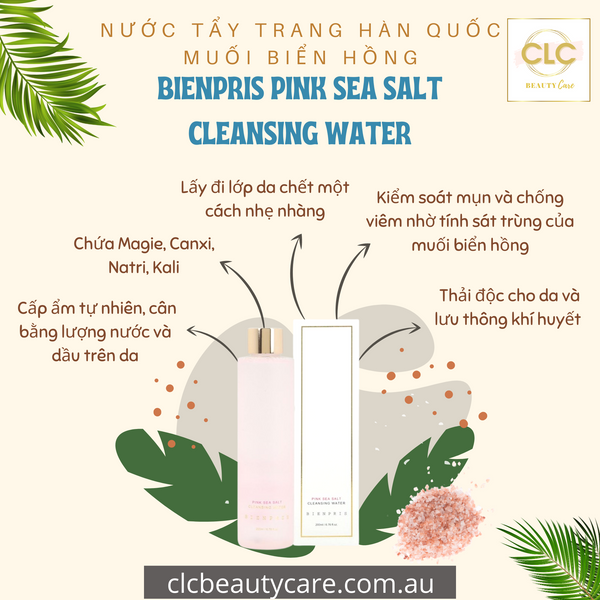 Nước Tẩy Trang Hàn Quốc Muối Biển Hồng Bienpris Pink Sea Salt Cleansing Water 200ml