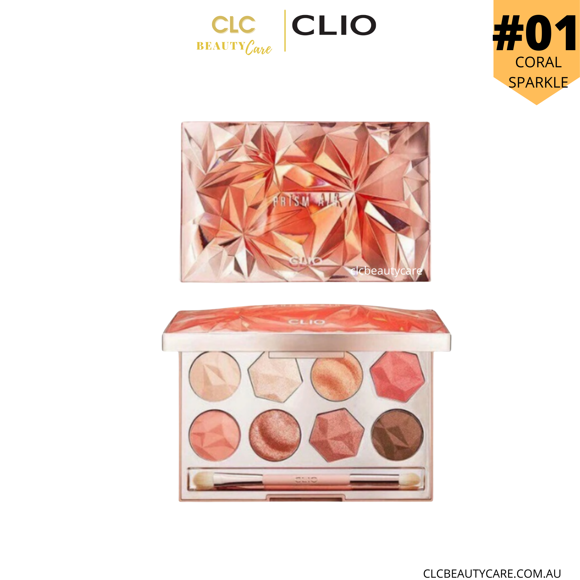 Phấn mắt Clio Prism Air Eye Palette 8.8g - #01 Coral Sparkle