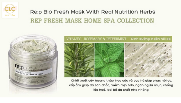 Mặt Nạ Đất Sét Hương Thảo Cấp Ẩm Se Lỗ Chân Lông Re:p Bio Fresh Mask With Real Nutrition Herbs 130g