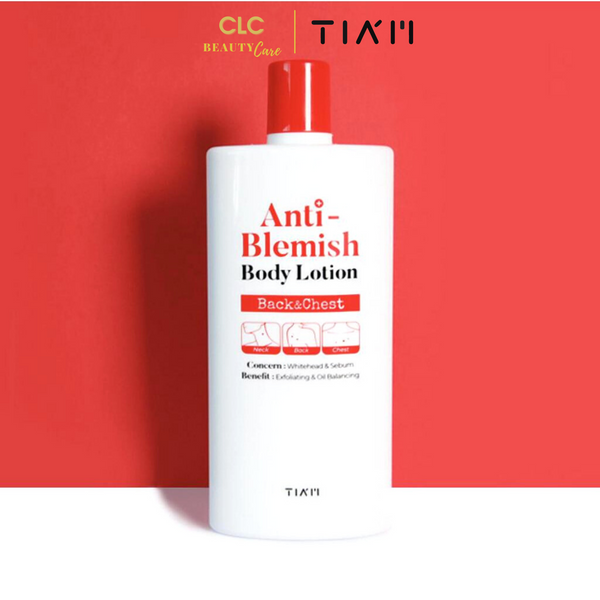 Sữa dưỡng thể chăm sóc da mụn, dưỡng trắng Tiam Anti-Blemish Body Lotion (Ngực và Lưng) 200ml