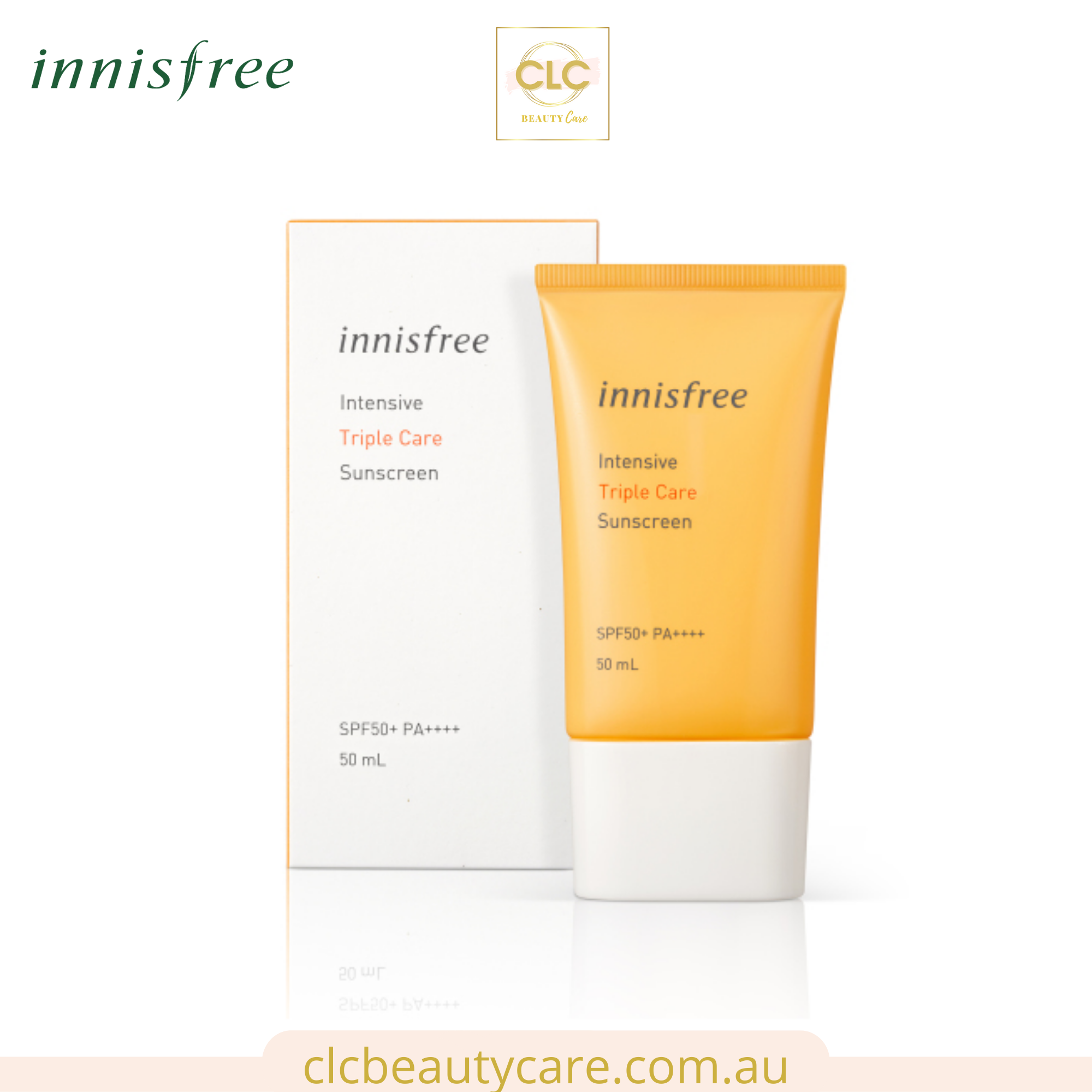 Kem chống nắng lâu trôi làm sáng da Innisfree Intensive Triple Care Sunscreen SPF50+ PA++++ 50ml