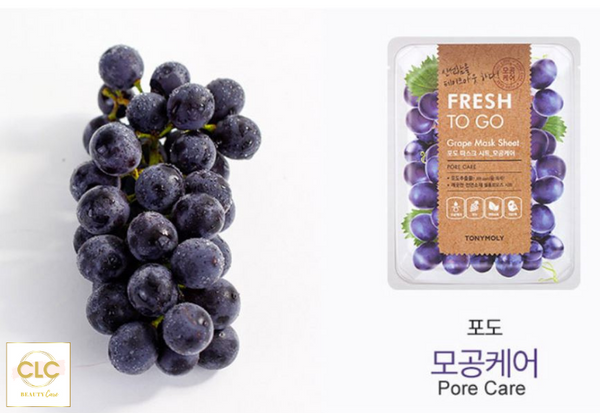 Mặt nạ chiết xuất nho Tony Moly Fresh To Go Grape Mask Sheet 22g - 2 Hộp 20 Masks