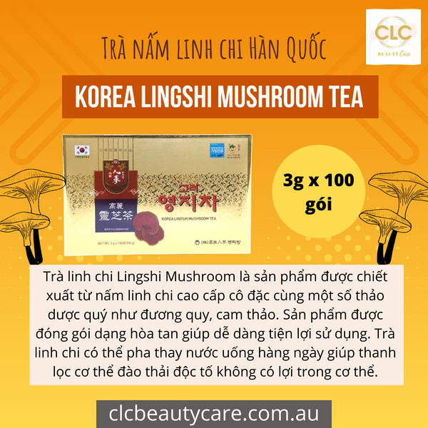Trà nấm linh chi Hàn Quốc Korea Lingshi Mushroom Tea 3g x 100 gói
