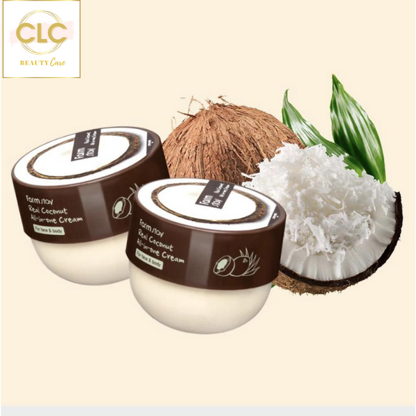Kem dưỡng ẩm da toàn thân cho gia đình Farm Stay Real Coconut All-In-One Cream 300ml