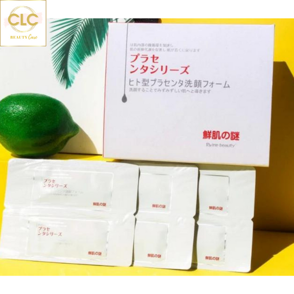 Mặt Nạ Ủ Trắng Chiết Xuất Nhau Thai Nhật Bản Rwine Beauty Placenta Face Cleanser - hộp 50 gói