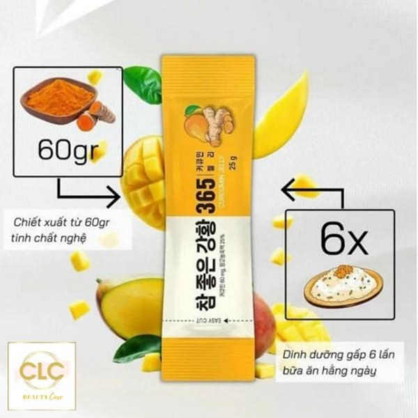 Thạch nghệ Hàn Quốc Collagen Nano Curcumin Jelly 365 Vị Xoài 30 Gói