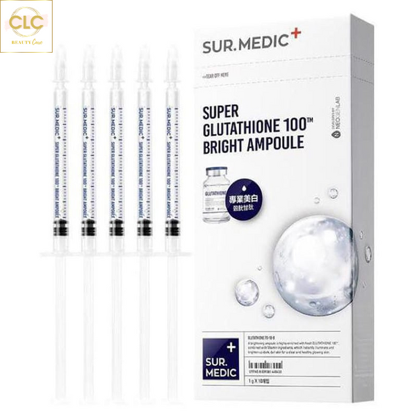 Huyết thanh dưỡng trắng da Sur.Medic Super Glutathione 100 Bright Ampoule - hộp 10 ống