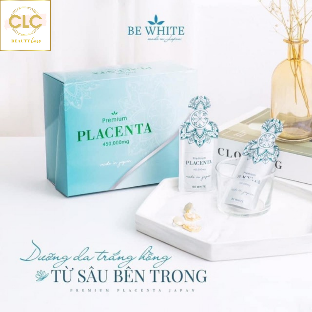 Nhau Thai Ngựa Đua Tổ Yến Nhật Bản Be White Premium Placenta 450.000mg hộp 30 gói