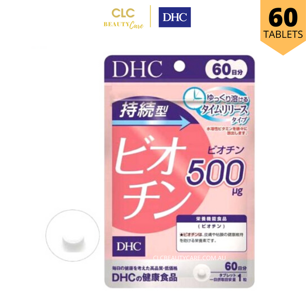 Viên uống Biotin 500μg ngăn rụng tóc DHC Sustained Release Biotin 60 Ngày