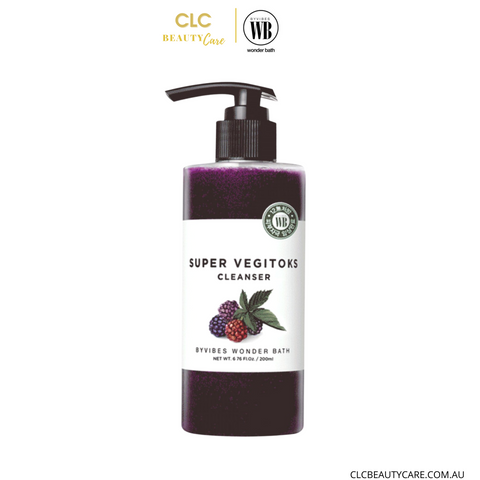 Sữa Rửa Mặt Rau Củ 3 in 1 Tẩy Trang, Rửa Mặt, Thải Độc Tố Wonder Bath Super Vegitoks Cleanser - Màu Tím 300ml