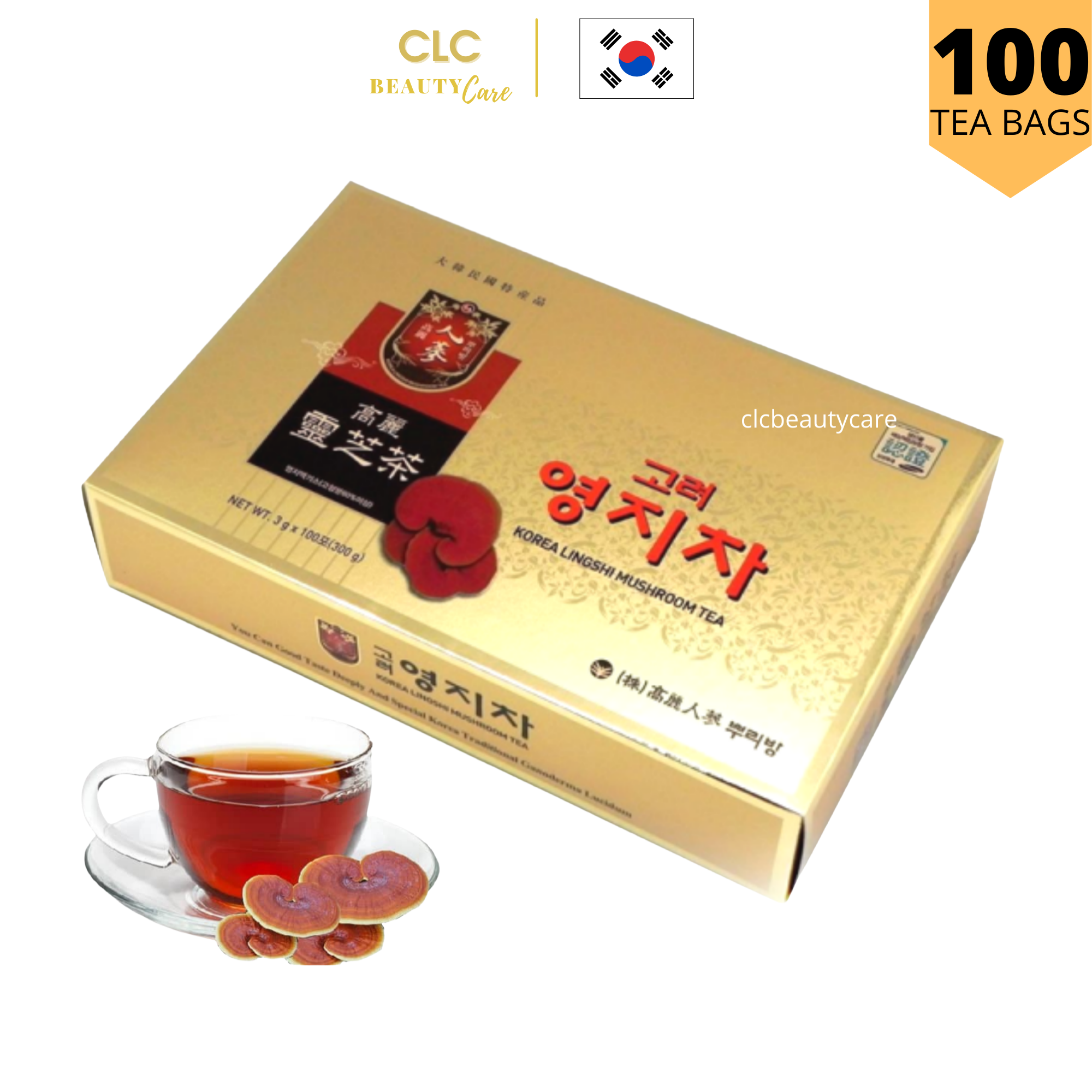 Trà nấm linh chi Hàn Quốc Korea Lingshi Mushroom Tea 3g x 100 gói