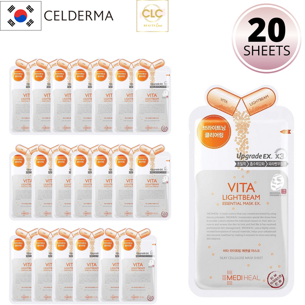 Mặt Nạ Dưỡng Trắng Sáng Da Mediheal Vita Lightbeam Essential Mask EX 25ml - 2 Hộp 20 Masks