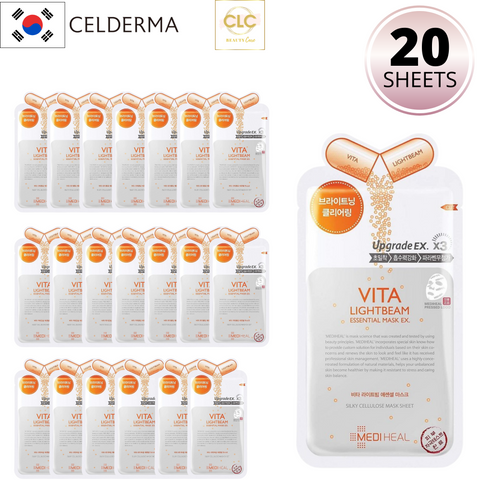 Mặt Nạ Dưỡng Trắng Sáng Da Mediheal Vita Lightbeam Essential Mask EX 25ml - 2 Hộp 20 Masks